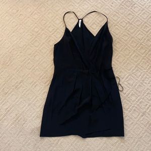 Silk black wrap dress